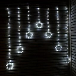 Samuel Alexander 1.2M Battery Operated Christmas Star Curtain Lights With 140 White Leds - thumbnail 1