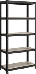 Songmics Industrial Adjustable Storage Shelves, 5 Tier Unit, For Living Room, Kitchen, Garage, Greige And Black - thumbnail 9