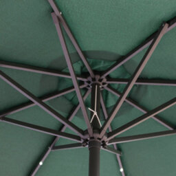 Sundaze Green 2.7M  Round Garden Parasol Umbrella Outdoor Patio Solar Led Lights Crank Tilt With Base - thumbnail 4