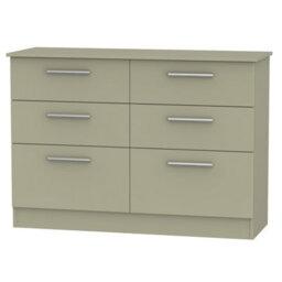 Trent 6 Drawer Midi Chest Of Drawers In Mushroom & Mushroom Matt (Ready Assembled) - thumbnail 1