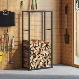 Walplus Firewood Rack Black 55X30X116 Cm Steel - thumbnail 3
