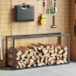 Walplus Firewood Rack Black 55X30X116 Cm Steel - thumbnail 4