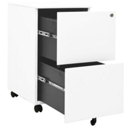Berkfield Mobile File Cabinet White 39X45X67 Cm Steel - thumbnail 5