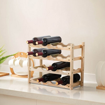 Thehotsale 16 Bottle Bamboo Wooden Wine Rack 4-Tier Freestanding Wine Storage Holder - image 1