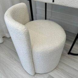 CARME Home Lara White Dressing Table With Elsie Led Mirror (White Base) & Lottie Bouclé Stool - thumbnail 9