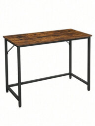 Songmics Vasagle Computer Desk, Writing Desk, Small Office Table, Simple Assembly, Steel, Industrial Design, Rustic Brown And Black - thumbnail 7