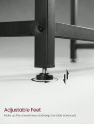 Songmics Vasagle Computer Desk, Writing Desk, Small Office Table, Simple Assembly, Steel, Industrial Design, Rustic Brown And Black - thumbnail 4