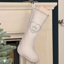 Dibor Grey Piped Chambray Xmas Gift Decoration Christmas Stocking For Kids - thumbnail 3