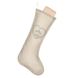 Dibor Grey Piped Chambray Xmas Gift Decoration Christmas Stocking For Kids - thumbnail 2