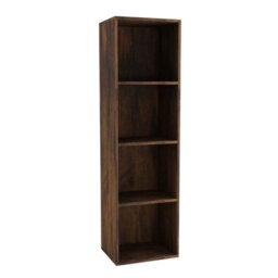 Urbn-Living Urbnliving Height 106Cm 4 Shelf Wooden Bookcase Shelving Colour Rustic Brown Display Storage Shelf Unit Shelves