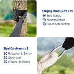 Camping Hammock Canvas Hammock Yard Garden Hammock Outdoor Travel Hanging Bed - thumbnail 3