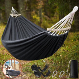 Camping Hammock Canvas Hammock Yard Garden Hammock Outdoor Travel Hanging Bed - thumbnail 1