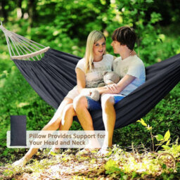 Camping Hammock Canvas Hammock Yard Garden Hammock Outdoor Travel Hanging Bed - thumbnail 8
