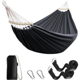 Camping Hammock Canvas Hammock Yard Garden Hammock Outdoor Travel Hanging Bed - thumbnail 9