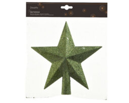 Decoris Pine Green Christmas Tree Star Topper Glitter Plastic Tree Decoration 20Cm - thumbnail 2