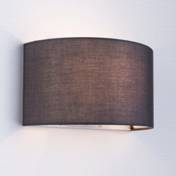 Harper Living 1Xe27/es Wall Wash Light With Switch, Semi-Circle Grey Fabric Shade, Suitable For Led Upgrade