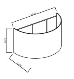 Harper Living 1Xe27/es Wall Wash Light With Switch, Semi-Circle Grey Fabric Shade, Suitable For Led Upgrade - thumbnail 3
