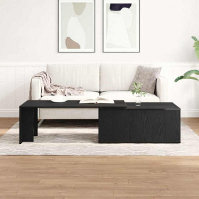 Berkfield Black Oak Coffee Table, 150X50X35 Cm, Made Of Engineered Wood - image 1