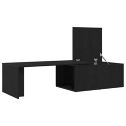 Berkfield Black Oak Coffee Table, 150X50X35 Cm, Made Of Engineered Wood - thumbnail 5