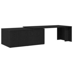 Berkfield Black Oak Coffee Table, 150X50X35 Cm, Made Of Engineered Wood - thumbnail 8
