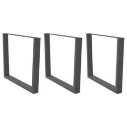 Berkfield Dining Table Legs V-Shape 3 Pcs Anthracite 100X(72-73.3) Cm Steel - thumbnail 1