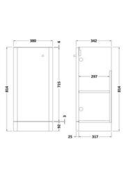 Hudson Reed Components Floor Standing 1 Door Unit, 400mm-Soft Black - thumbnail 2