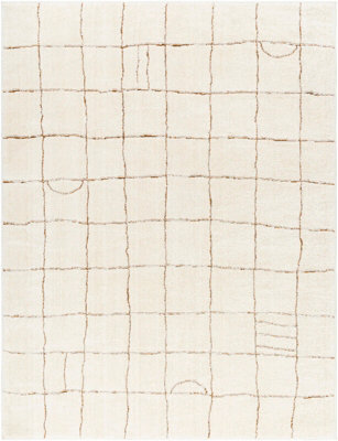 Livabliss Freud-Modern Ivory Brown High Pile Living Dining Bedroom Rug 200 X 275 Cm Easy Care, Non Shedding - image 1