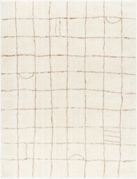 Livabliss Freud-Modern Ivory Brown High Pile Living Dining Bedroom Rug 200 X 275 Cm Easy Care, Non Shedding - thumbnail 1