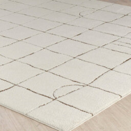 Livabliss Freud-Modern Ivory Brown High Pile Living Dining Bedroom Rug 200 X 275 Cm Easy Care, Non Shedding - thumbnail 6