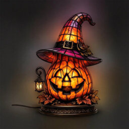Amorly Witch Hat Lamp, Gothic Witch Hat Night Light Halloween Night Light, Usb Powered, Table Lamp For Bedroom, Bookshelf, Mantel - thumbnail 6