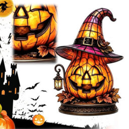 Amorly Witch Hat Lamp, Gothic Witch Hat Night Light Halloween Night Light, Usb Powered, Table Lamp For Bedroom, Bookshelf, Mantel - thumbnail 8