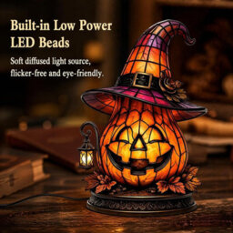 Amorly Witch Hat Lamp, Gothic Witch Hat Night Light Halloween Night Light, Usb Powered, Table Lamp For Bedroom, Bookshelf, Mantel - thumbnail 2