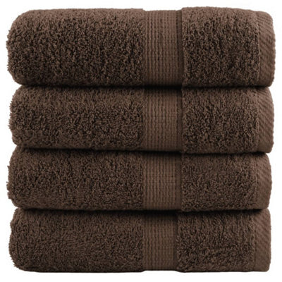 Berkfield Premium Wash Towels Solund 4Pcs Brown 30X30Cm 600Gsm