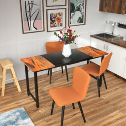 Costway Wooden Computer Desk Metal Frame Industrial Writing Workstation Pc Laptop Table - thumbnail 8