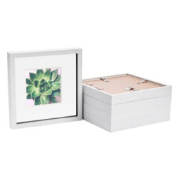 "Nicola Spring 10 X 10"" Photo Frames - White/white Mount - 3D Picture Frame Box Portrait Display Case (53 X 53Cm) Set Of 5" - thumbnail 1
