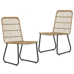Berkfield Garden Chairs 2 Pcs Poly Rattan Oak - thumbnail 1