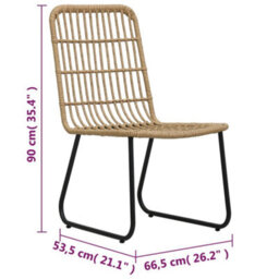 Berkfield Garden Chairs 2 Pcs Poly Rattan Oak - thumbnail 8