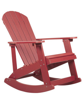 Wyld And Coco Everwood Rocking Chair Red Faux-Wood Slatted Outdoor Rocker, W76 X D94 X H100Cm - image 1