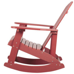 Wyld And Coco Everwood Rocking Chair Red Faux-Wood Slatted Outdoor Rocker, W76 X D94 X H100Cm - thumbnail 4