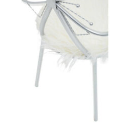 Orsina Silver Bow Faux Chair, Backrest Indoor Chair, Easy To Clean Decor Fur Chair - thumbnail 6