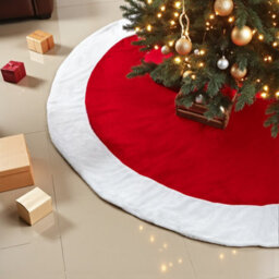 66 Inch Grand Faux Fur Red Tree Skirt - thumbnail 1