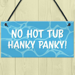 Red Ocean Funny Hot Tub Sign Garden Summerhouse Decor Rude Hot Tub Accessories Home Gift - thumbnail 2