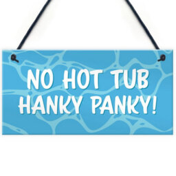 Red Ocean Funny Hot Tub Sign Garden Summerhouse Decor Rude Hot Tub Accessories Home Gift