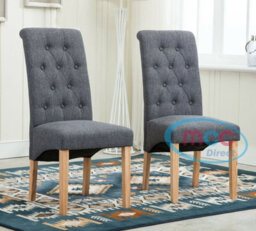 Mcc Direct Deluxe High Back Fabric Dining Chairs  Grey