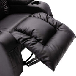 More4Homes Caesar Manual Recliner Bonded Leather 1+2 Seater Sofa Set (Black) - thumbnail 7