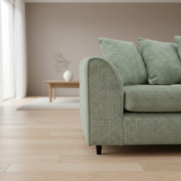 Abakus Direct Jumbo Chenille Corner Sofa In Sage Green Right Facing With Plush Chaise Extension - thumbnail 5