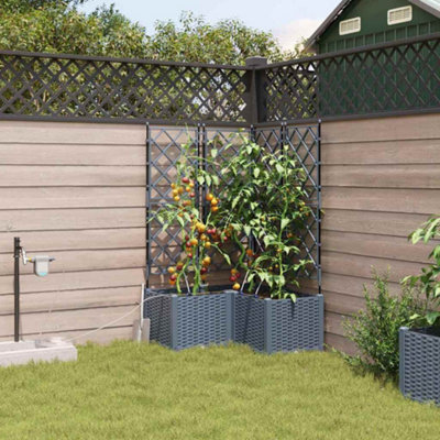 Berkfield Garden Planters Light Grey 80 X 80 X 142 Cm Steel - image 1