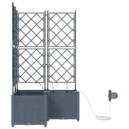 Berkfield Garden Planters Light Grey 80 X 80 X 142 Cm Steel - thumbnail 5
