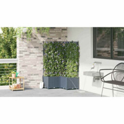 Berkfield Garden Planters Light Grey 80 X 80 X 142 Cm Steel - thumbnail 4