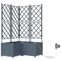 Berkfield Garden Planters Light Grey 80 X 80 X 142 Cm Steel - thumbnail 2